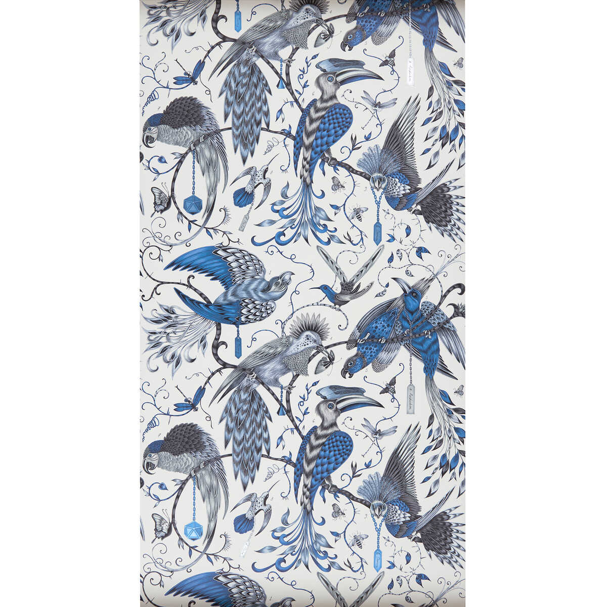 Audubon - Blue - CLARKE AND CLARKE Wallpaper