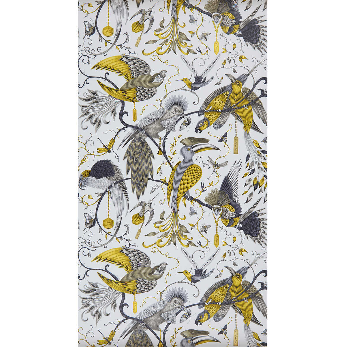 Audubon - Gold - CLARKE AND CLARKE Wallpaper