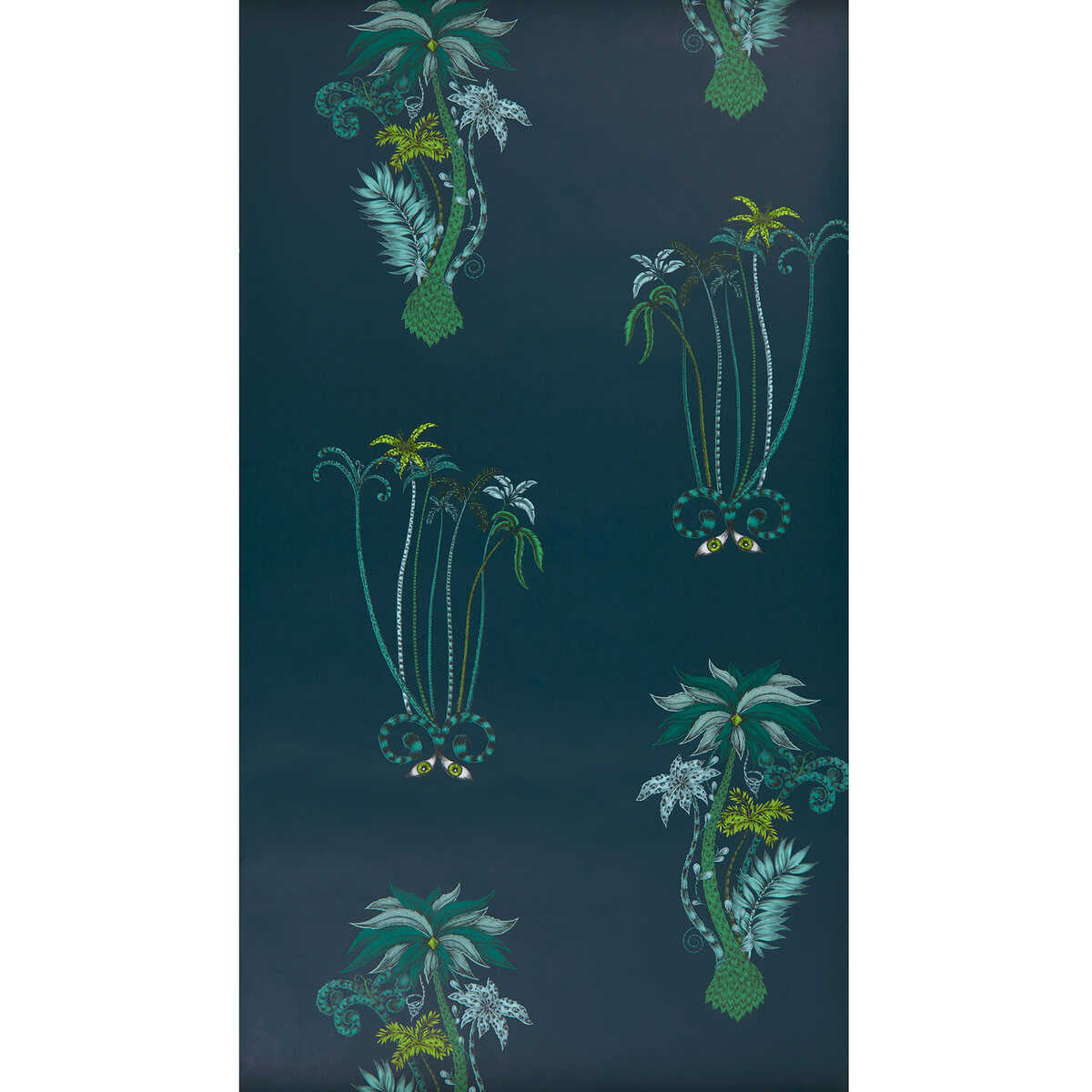 Jungle Palms - Navy - CLARKE AND CLARKE Wallpaper