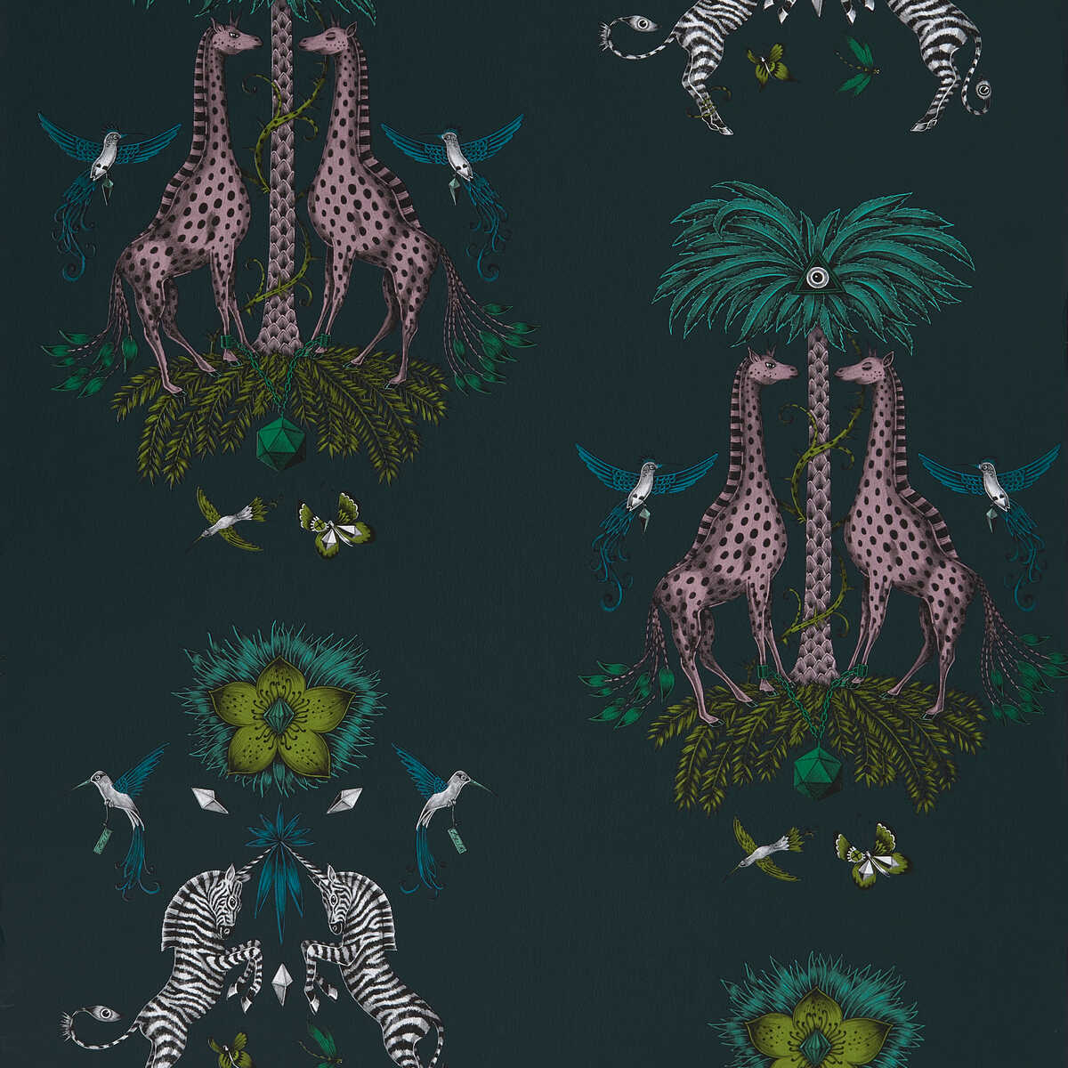 Creatura - Teal - CLARKE AND CLARKE Wallpaper