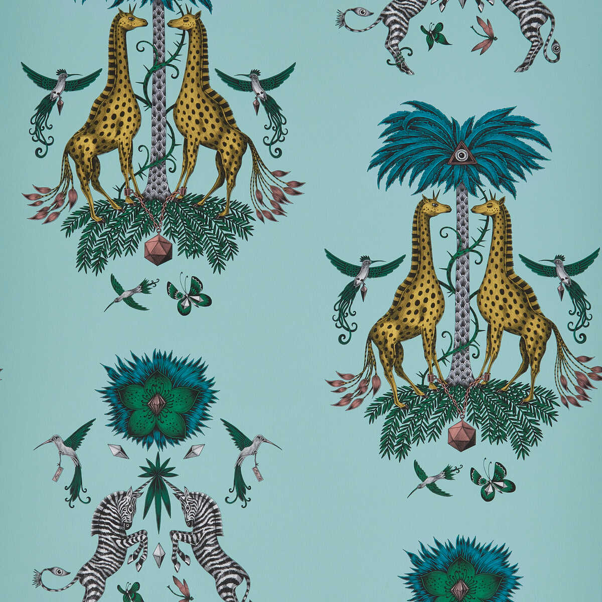 Creatura - Turquoise - CLARKE AND CLARKE Wallpaper