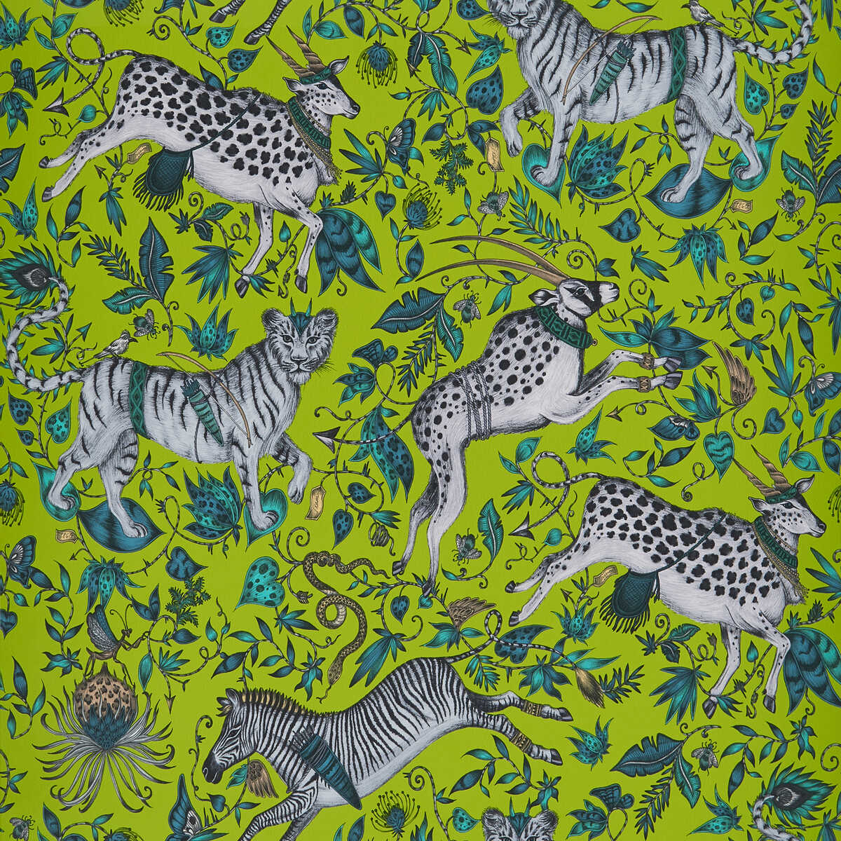 Protea - Lime - CLARKE AND CLARKE Papel pintado