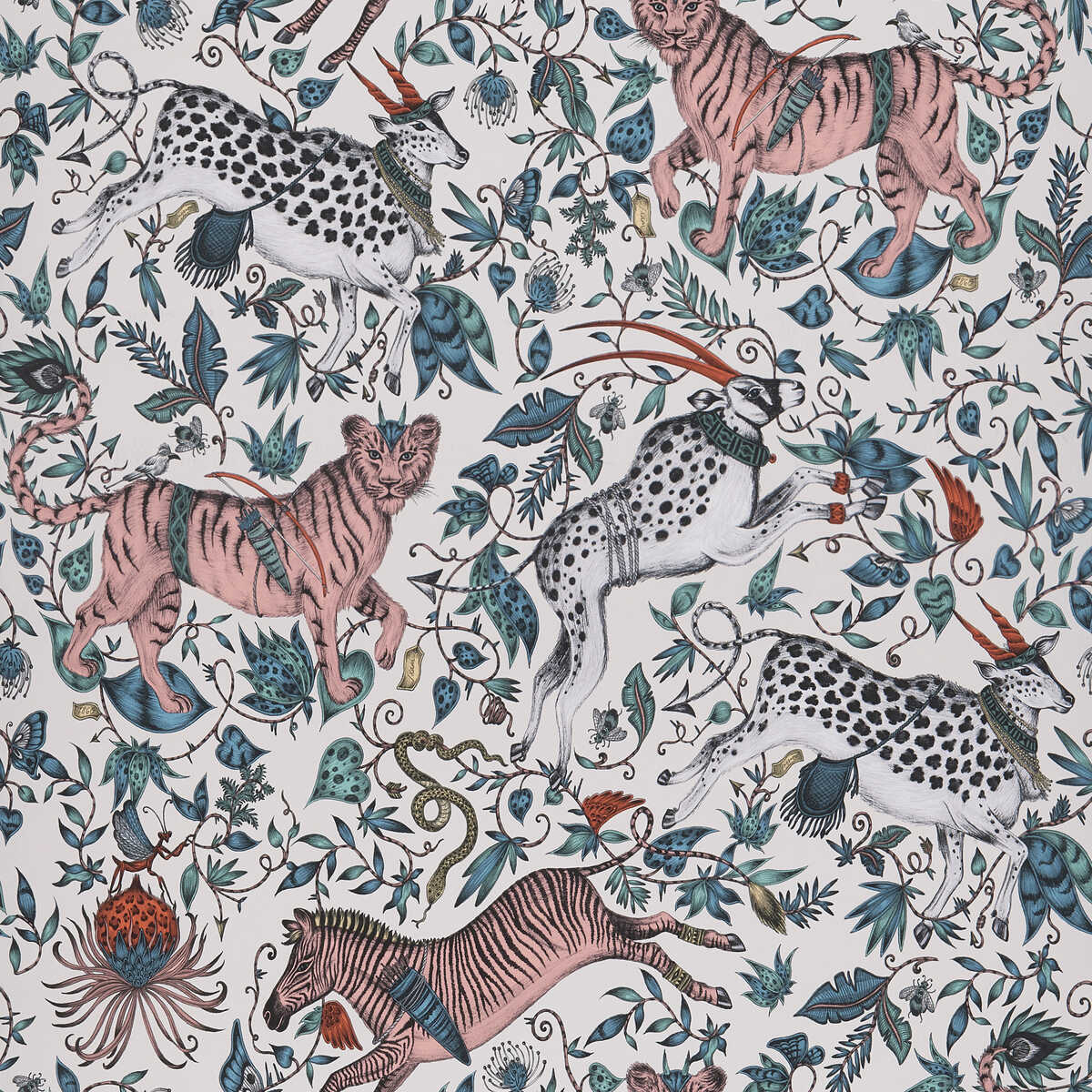 Protea - Pink - CLARKE AND CLARKE Wallpaper