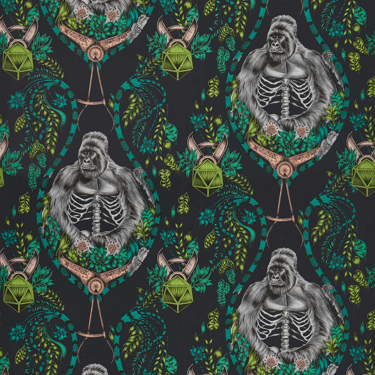 Silverback - Charcoal - CLARKE AND CLARKE Wallpaper