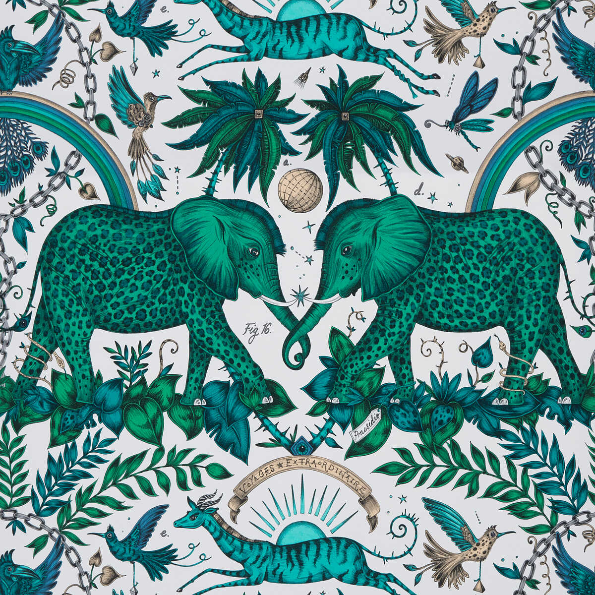 Zambezi - Green - CLARKE AND CLARKE Wallpaper
