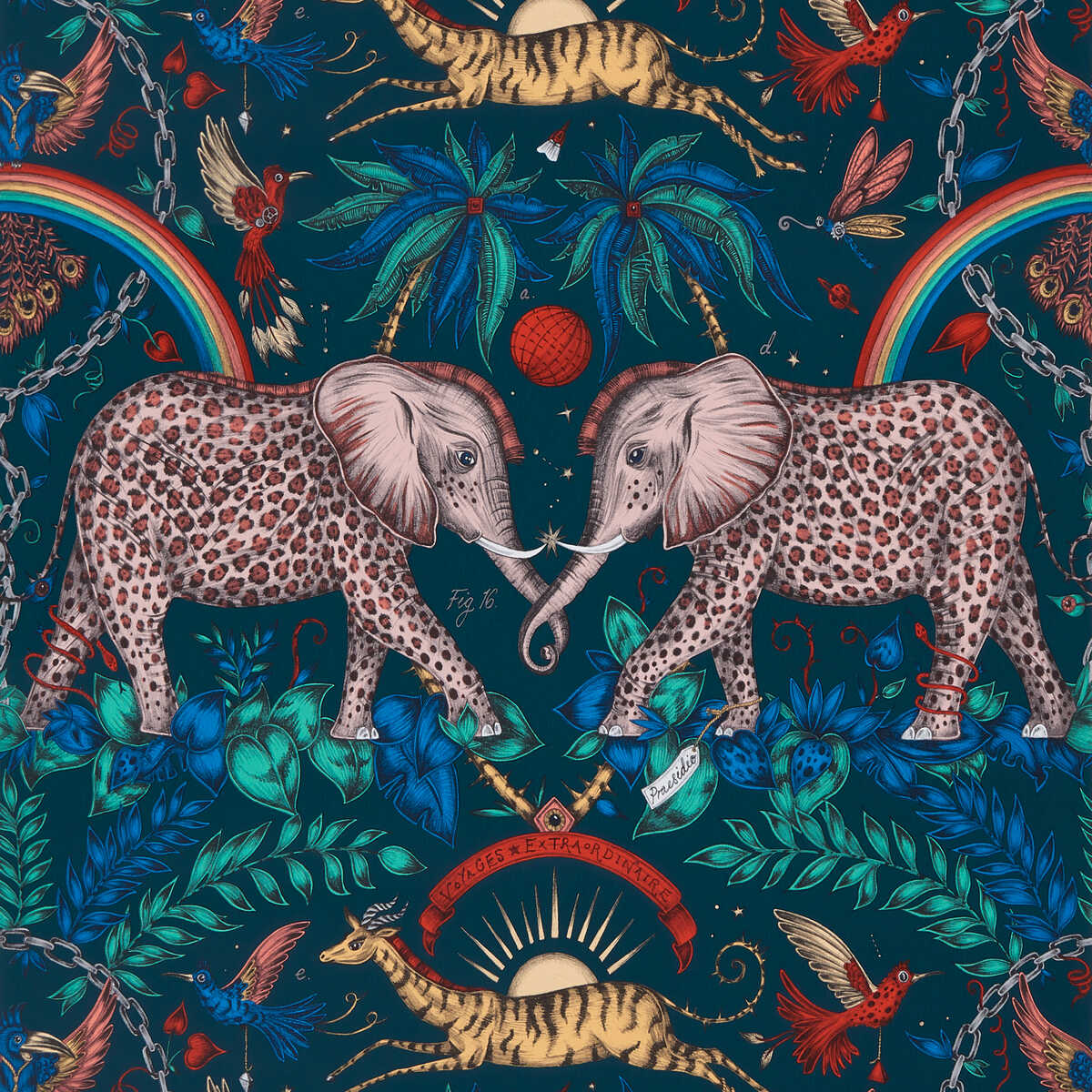 Zambezi - Navy - CLARKE AND CLARKE Wallpaper