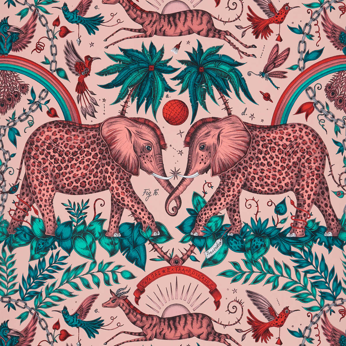 Zambezi - Pink - CLARKE AND CLARKE Wallpaper