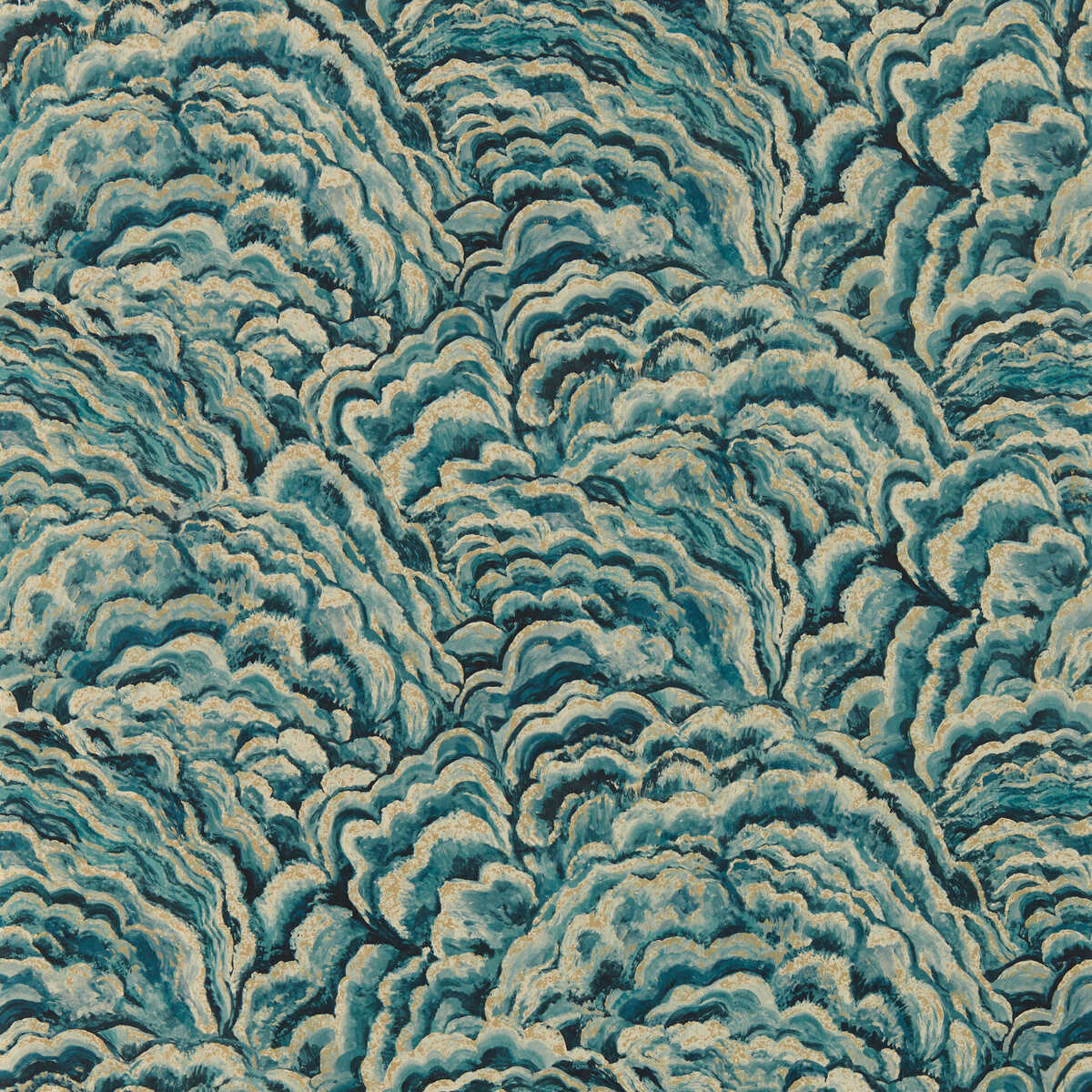 Lumino - Kingfisher/Gilver Wp - CLARKE AND CLARKE Wallpaper