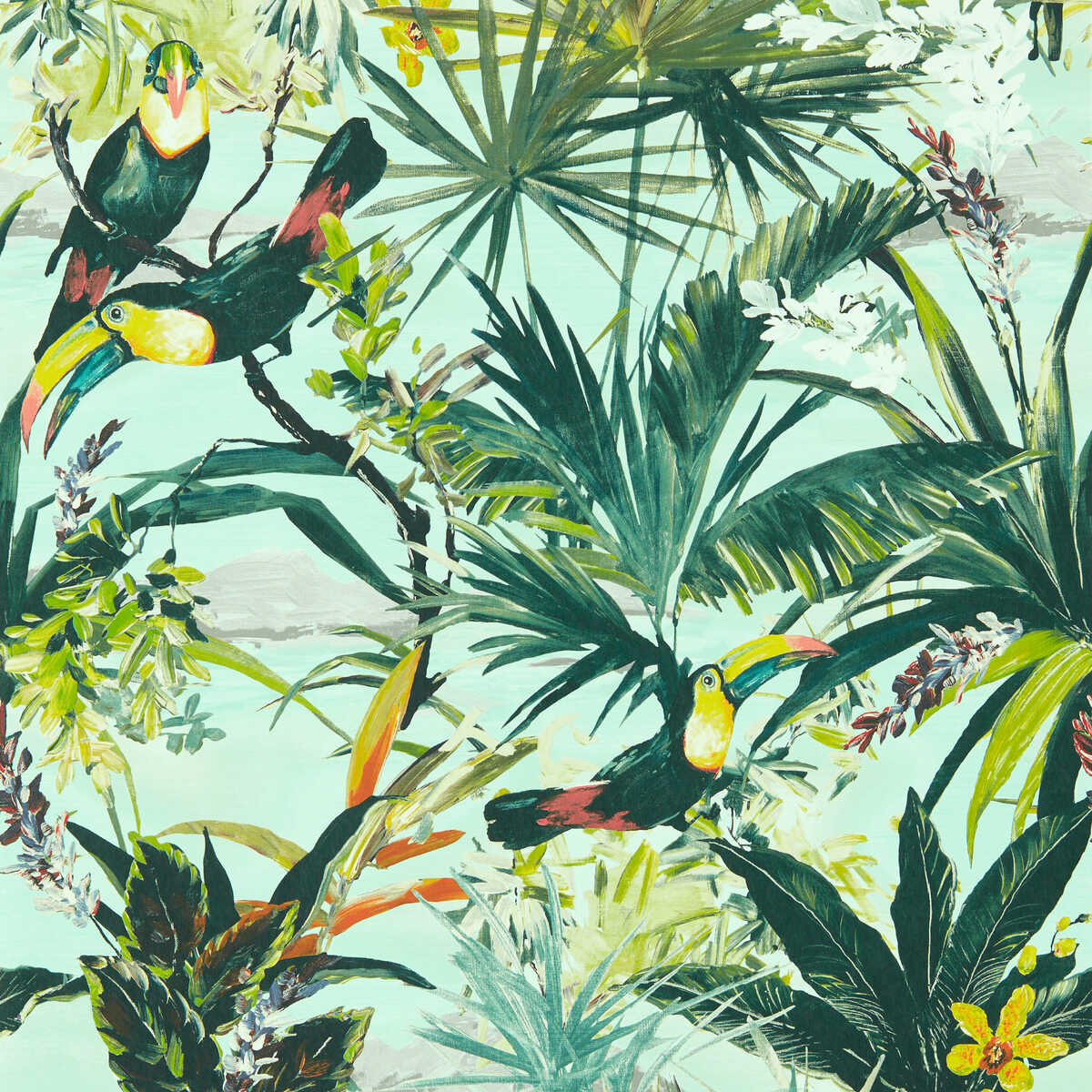 Toucan - Sky Wp - CLARKE AND CLARKE Wallpaper