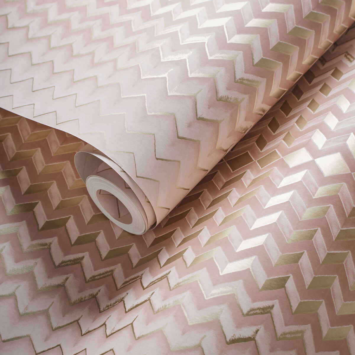 Fragment - Blush/Gold Wp - CLARKE AND CLARKE Wallpaper