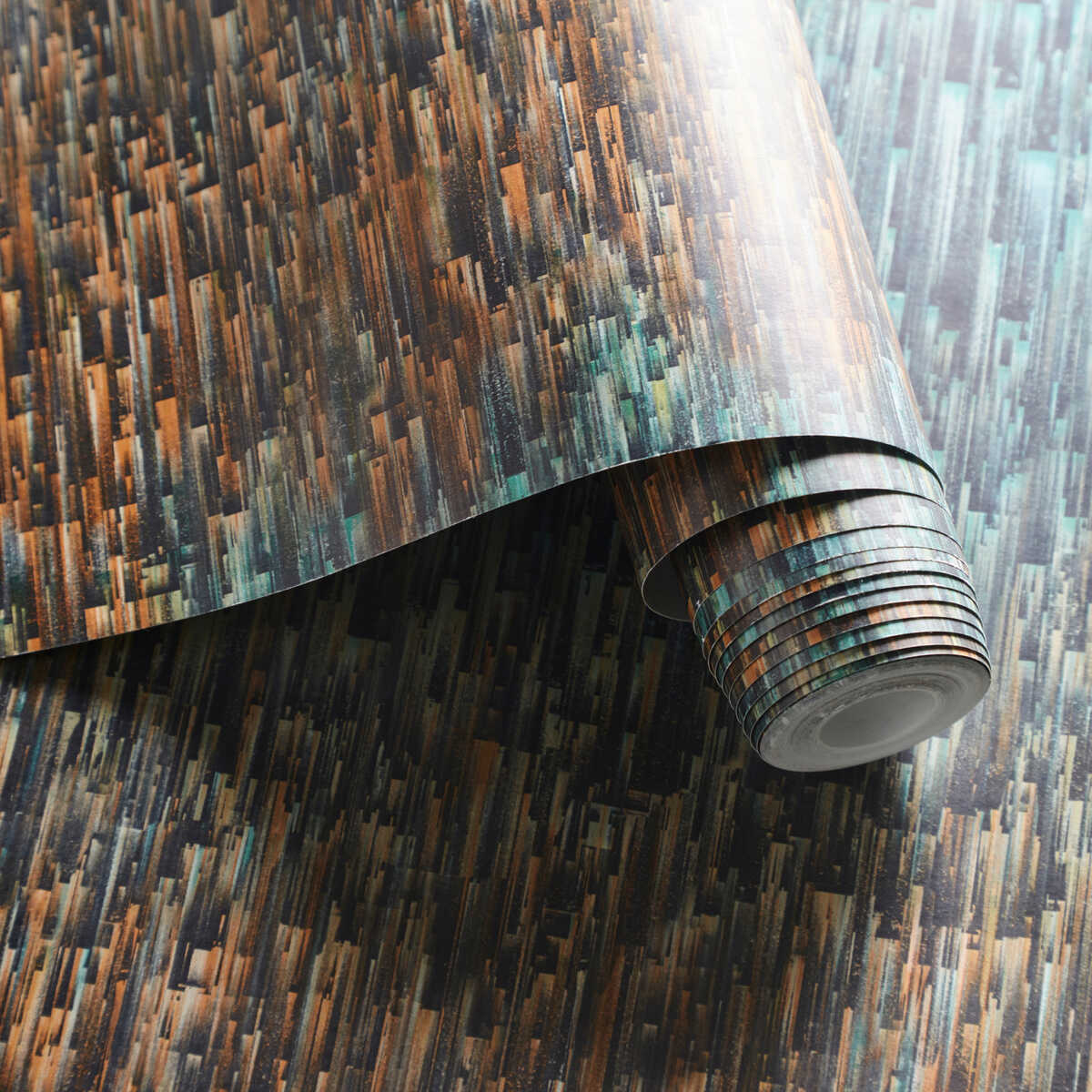 Ombre - Teal/Spice Wp - CLARKE AND CLARKE Wallpaper