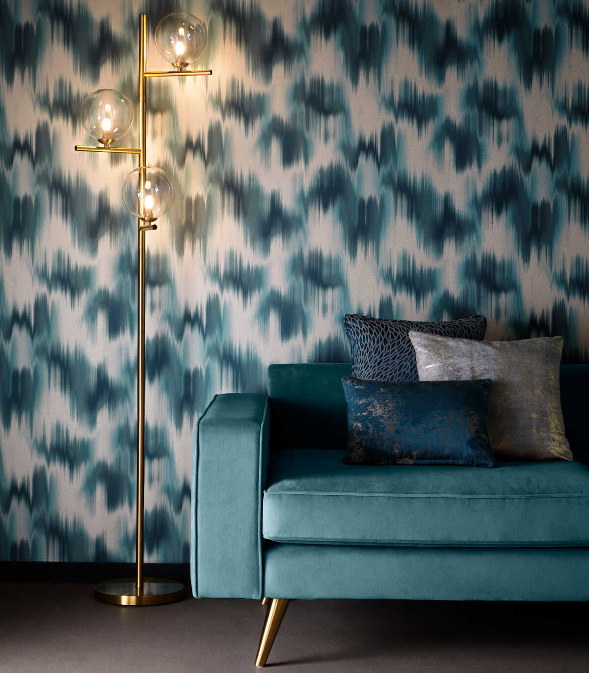 Colorante - Teal Wp - CLARKE AND CLARKE Wallpaper