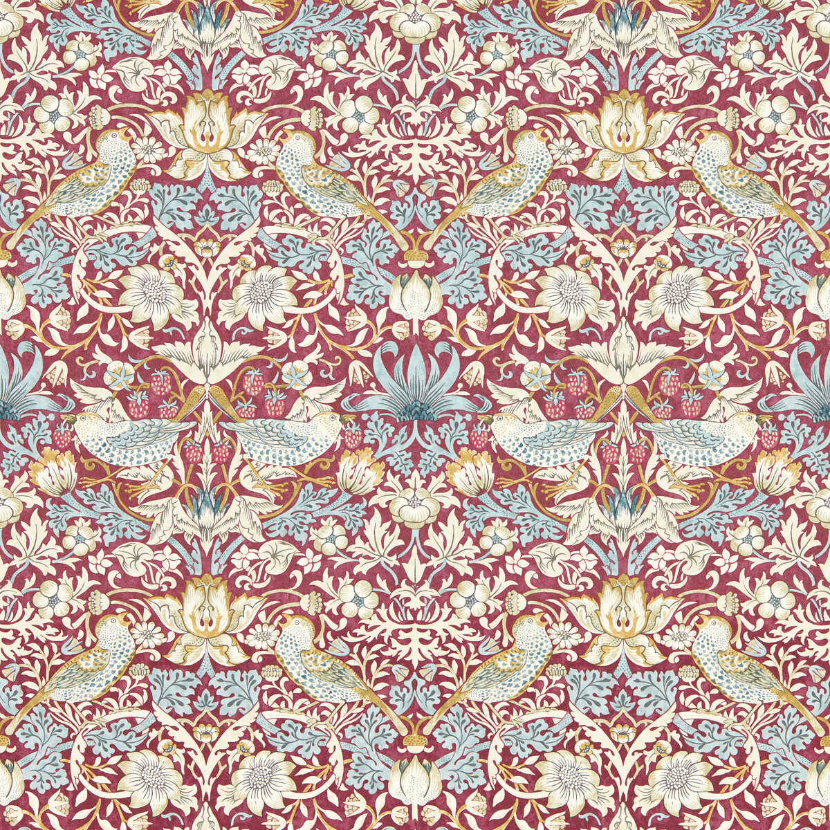 Strawberry Thief - Plum Wp - CLARKE AND CLARKE Wallpaper