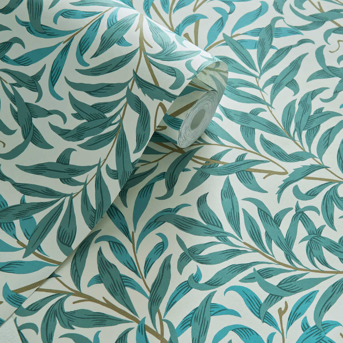 Willow Boughs - Teal Wp - CLARKE AND CLARKE Wallpaper