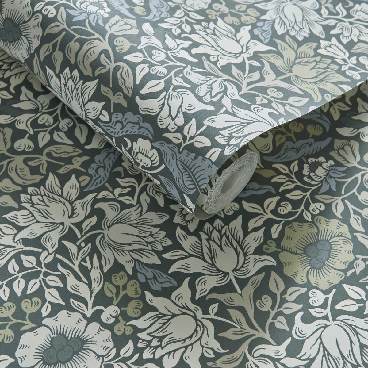 Mallow - Slate Wp - CLARKE AND CLARKE Wallpaper