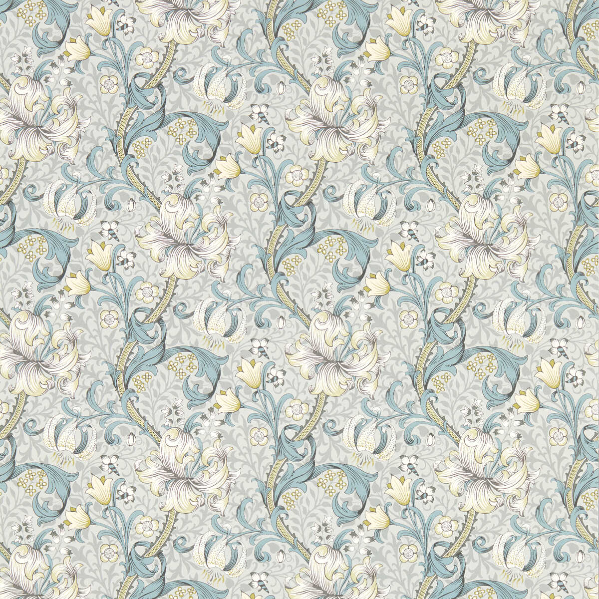 Golden Lily - Slate Wp - CLARKE AND CLARKE Wallpaper