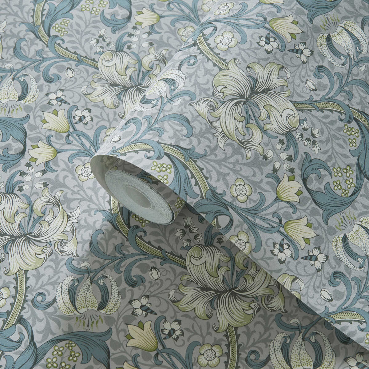 Golden Lily - Slate Wp - CLARKE AND CLARKE Wallpaper