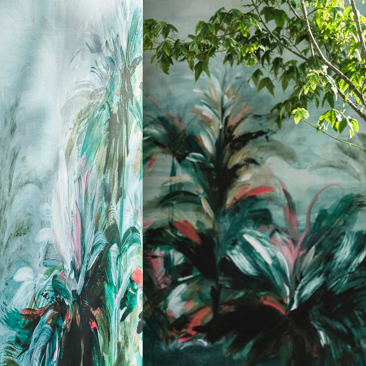 Alberi - Teal/Fuch Banner - CLARKE AND CLARKE Wallpaper