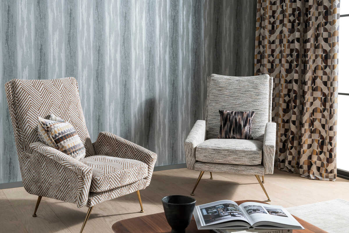 Effetto - Pewter Wp - CLARKE AND CLARKE Wallpaper