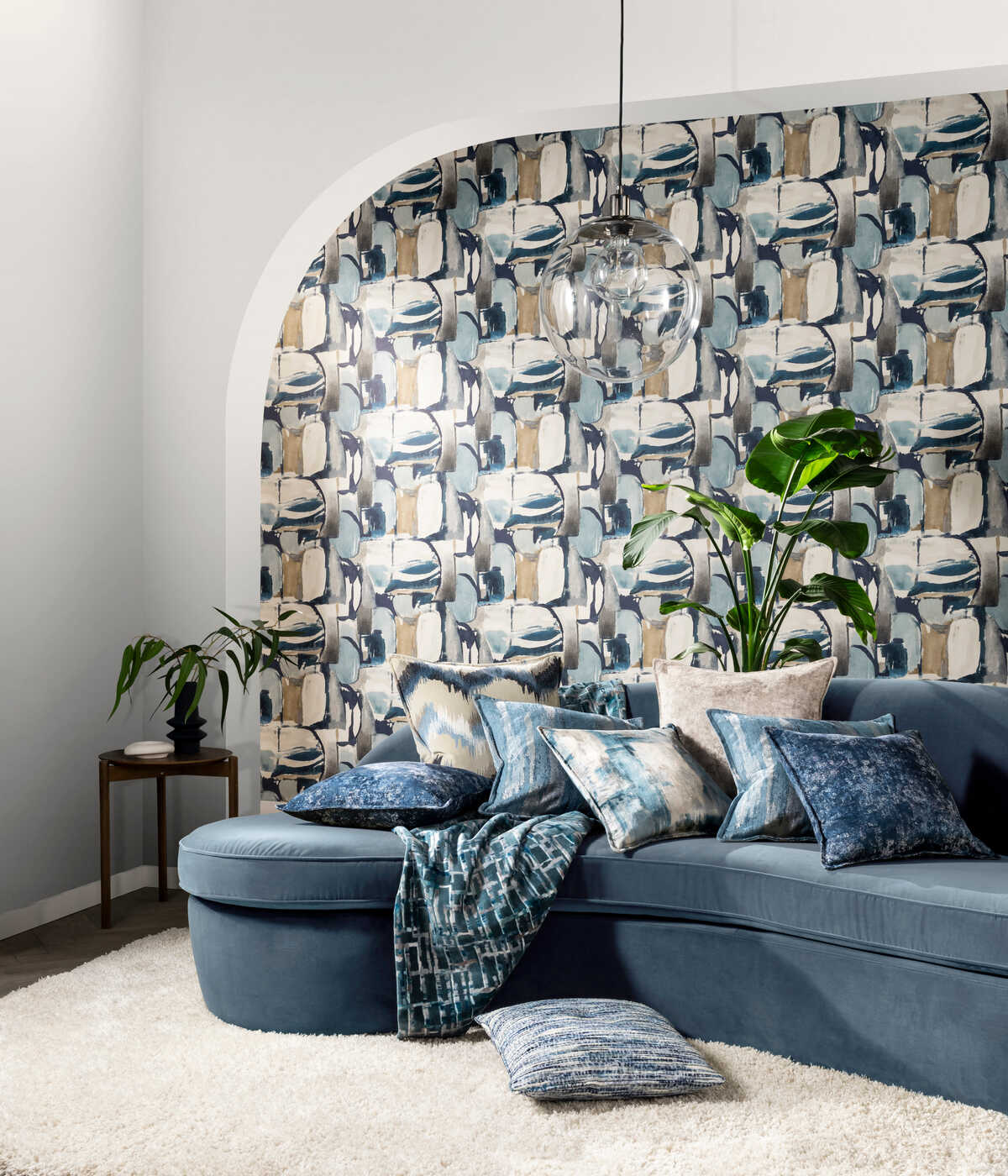 Figura - Denim/Linen Wp - CLARKE AND CLARKE Wallpaper