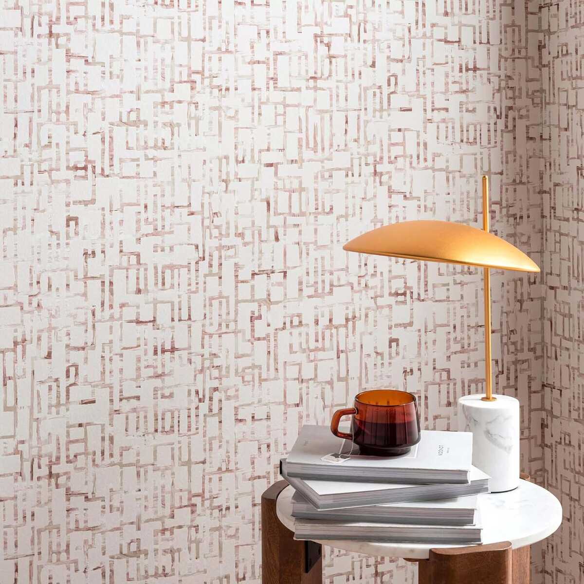 Quadrata - Blush Wp - CLARKE AND CLARKE Wallpaper
