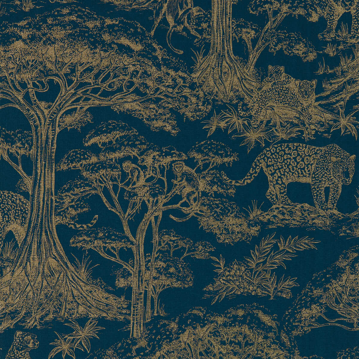 Kisumu - Midnight/Luxe Wp - CLARKE AND CLARKE Wallpaper