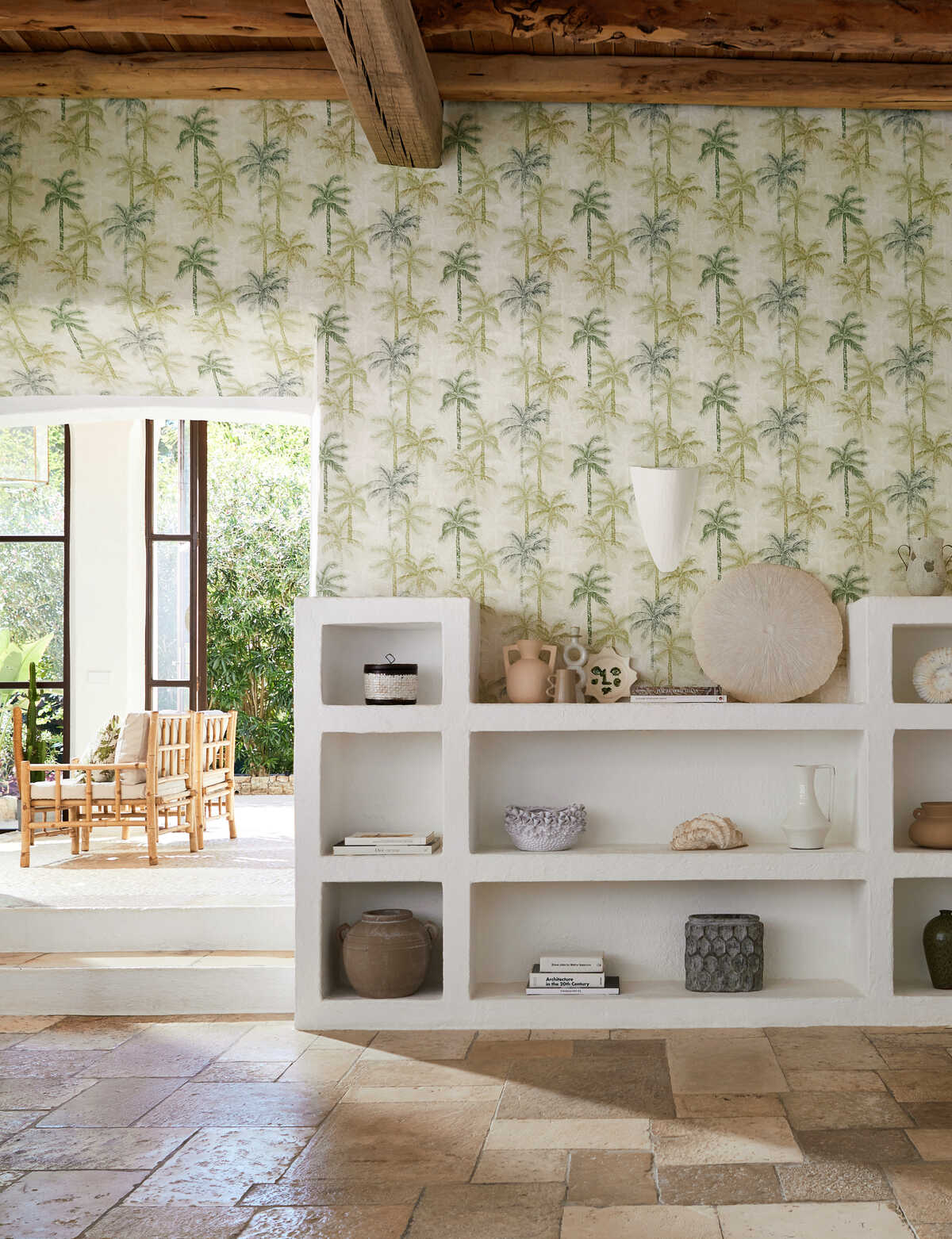 Palmyra - Denim Wp - CLARKE AND CLARKE Wallpaper