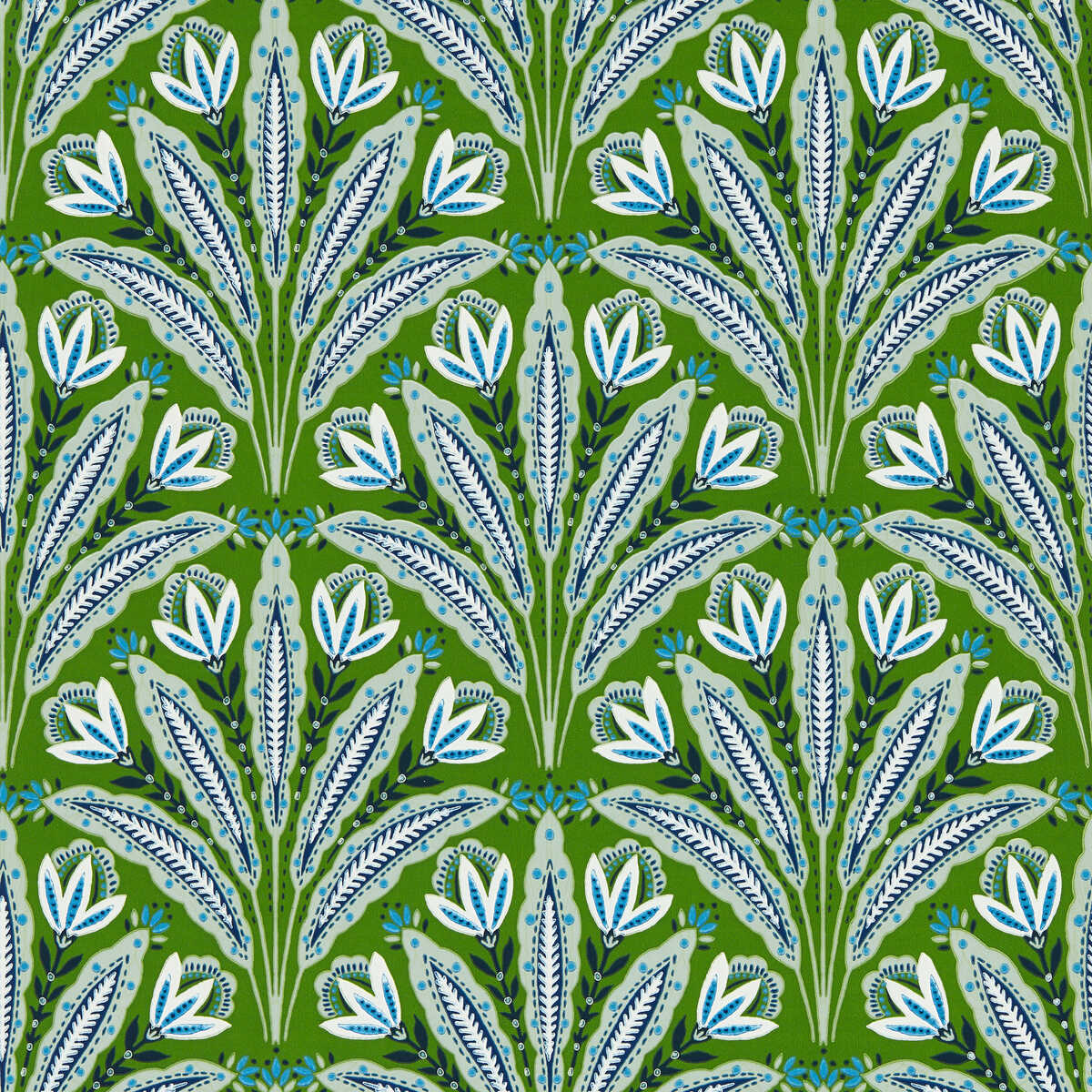 Attingham - Cobalt Green Wp - CLARKE AND CLARKE Wallpaper