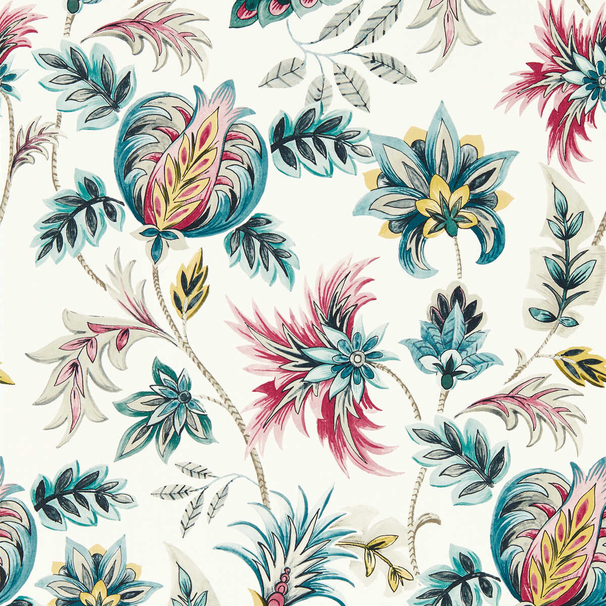 Sizergh - Teal Berry Wp - CLARKE AND CLARKE Wallpaper