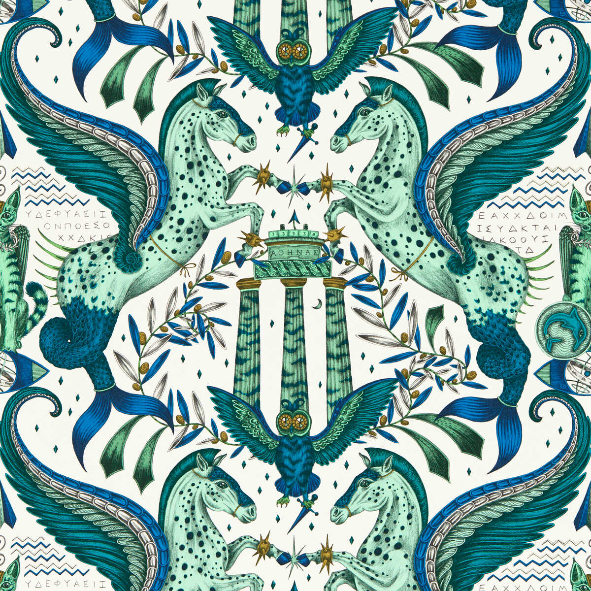 Odyssey Mythos - Olive Wp - CLARKE AND CLARKE Papel pintado