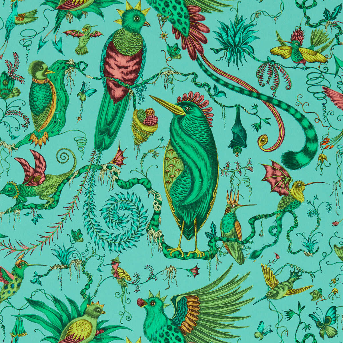 Quetzal - Aqua Wp - CLARKE AND CLARKE Papel pintado