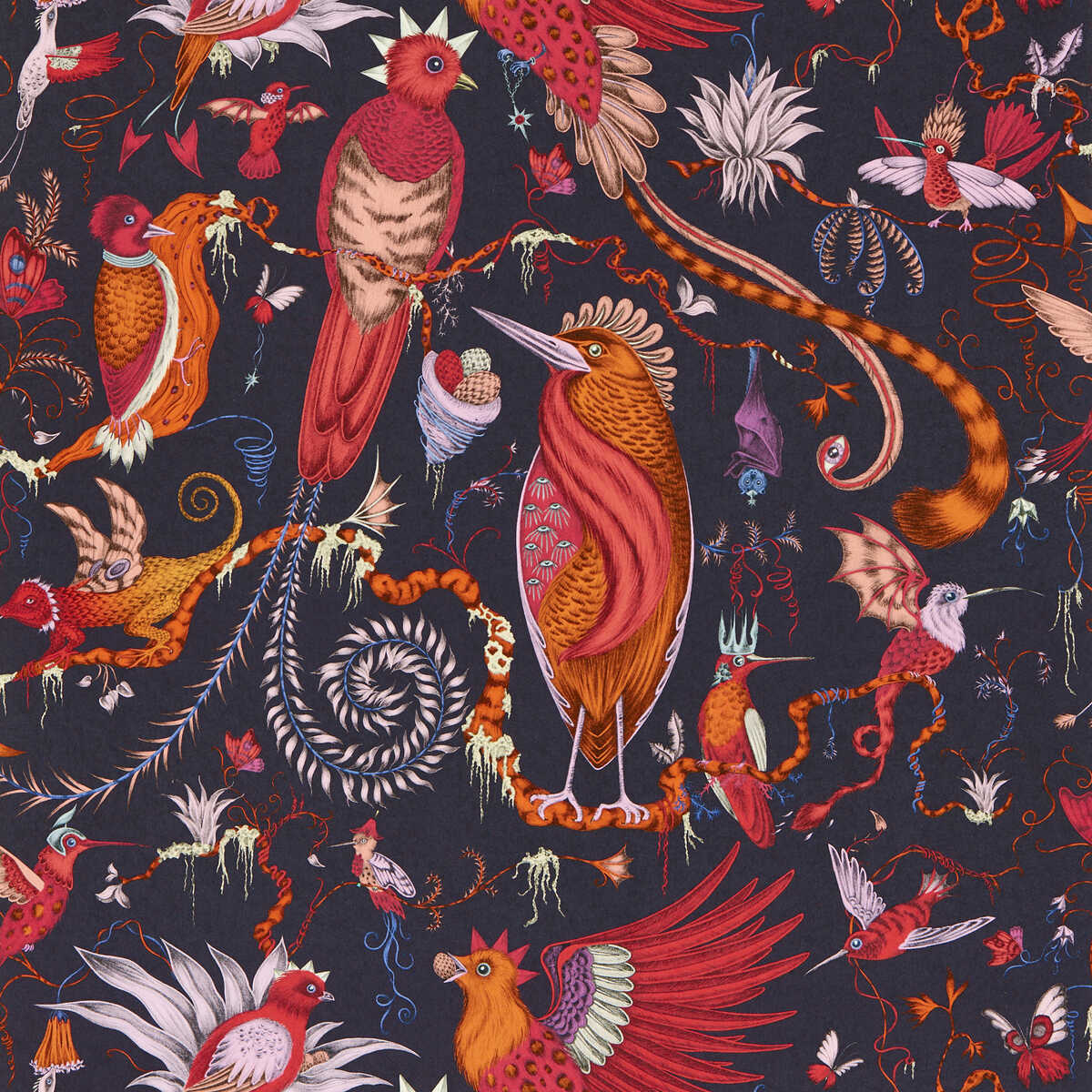 Quetzal - Violet Wp - CLARKE AND CLARKE Wallpaper