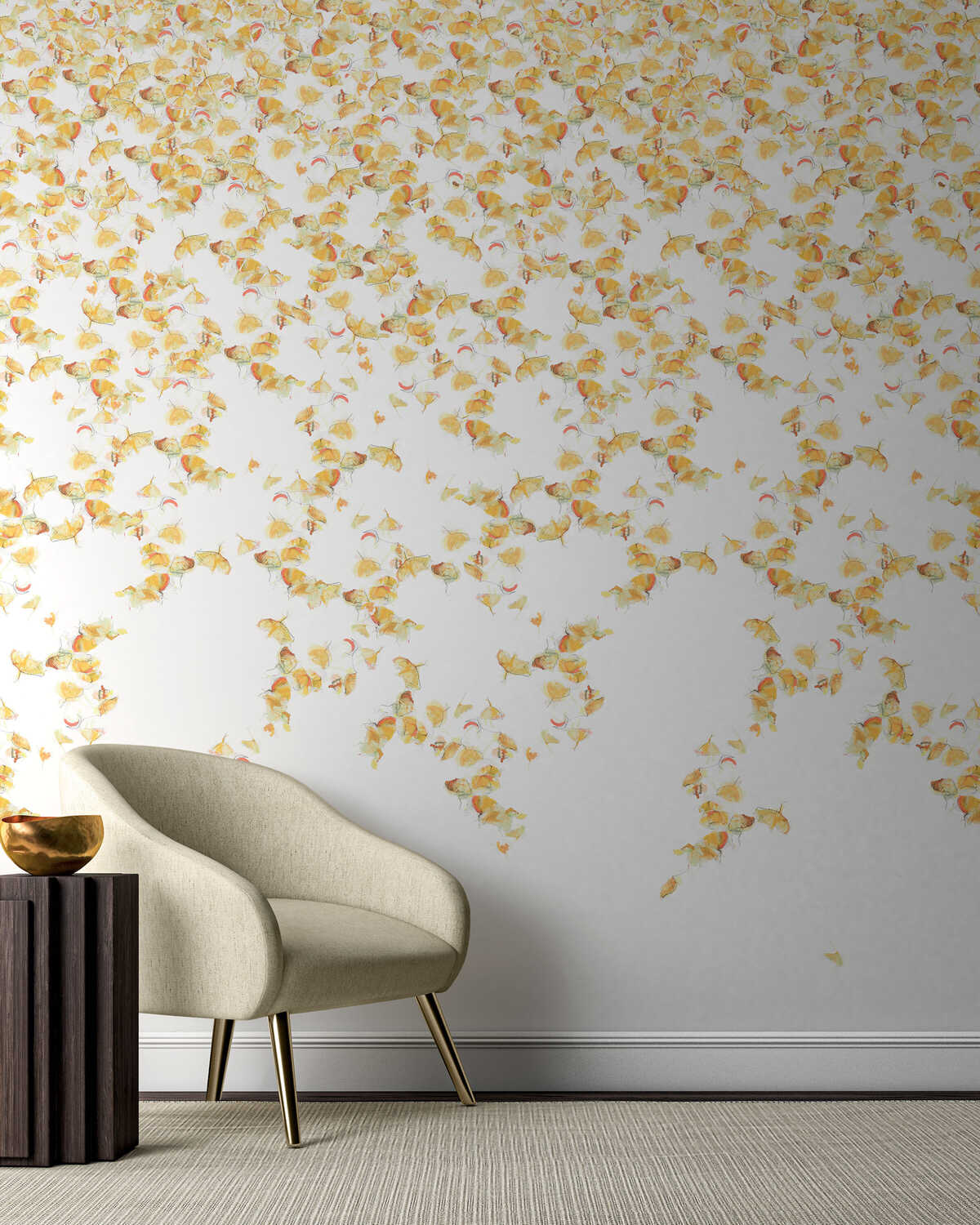 Falling Ginkgo - Autumn - KRAVET COUTURE Wallpaper