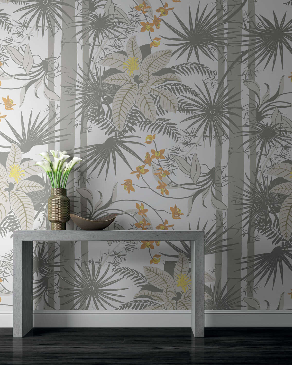 Orquidea - Tobacco - KRAVET COUTURE Wallpaper