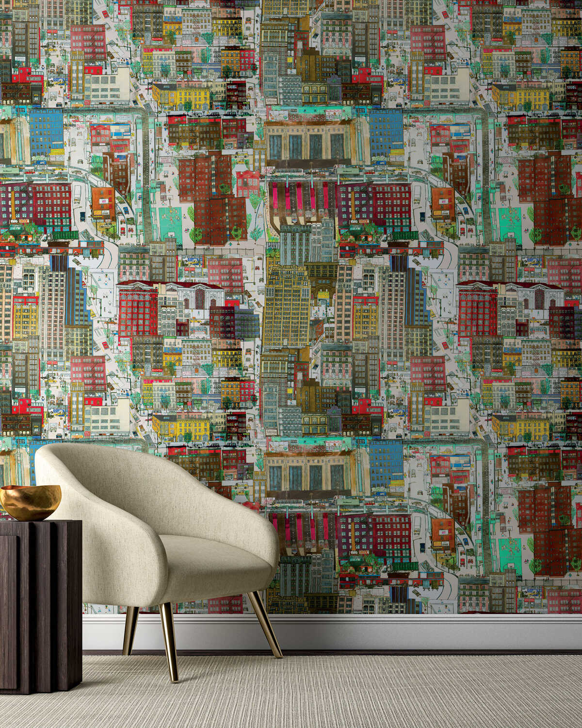 Urban Planning - Multi - KRAVET COUTURE Wallpaper