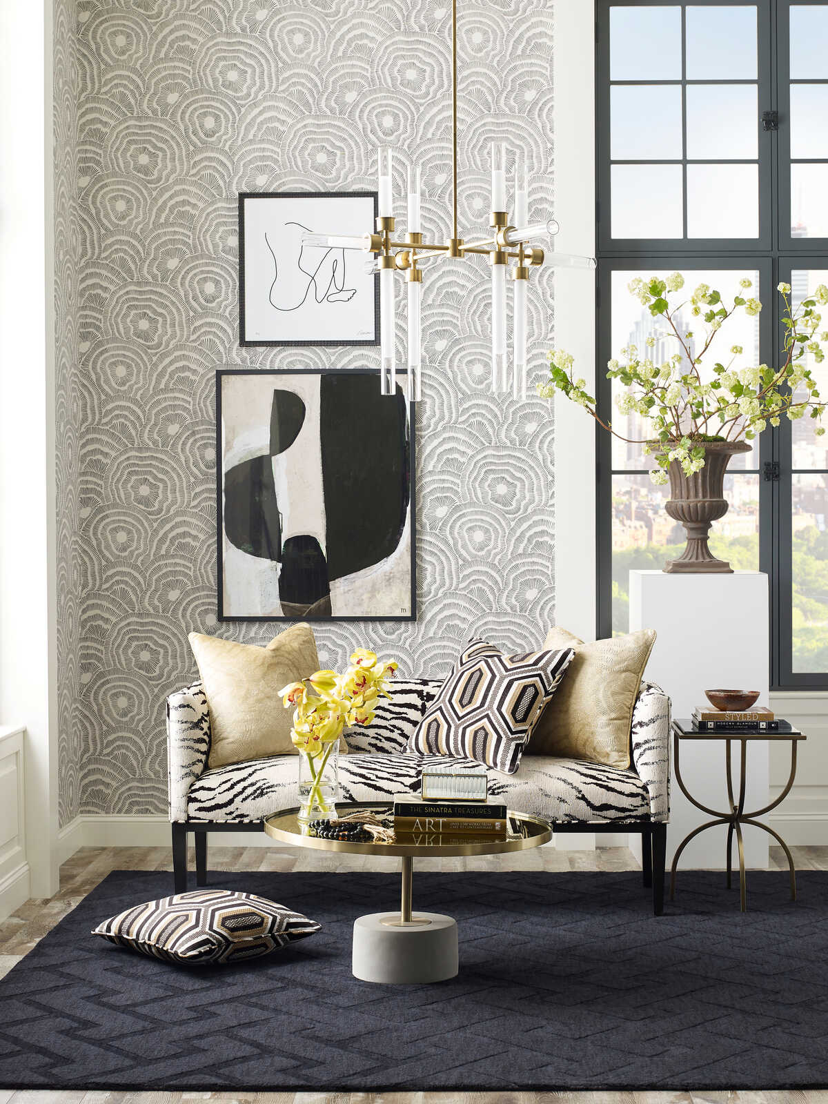 Panache Wp - Leaf - KRAVET COUTURE Wallpaper
