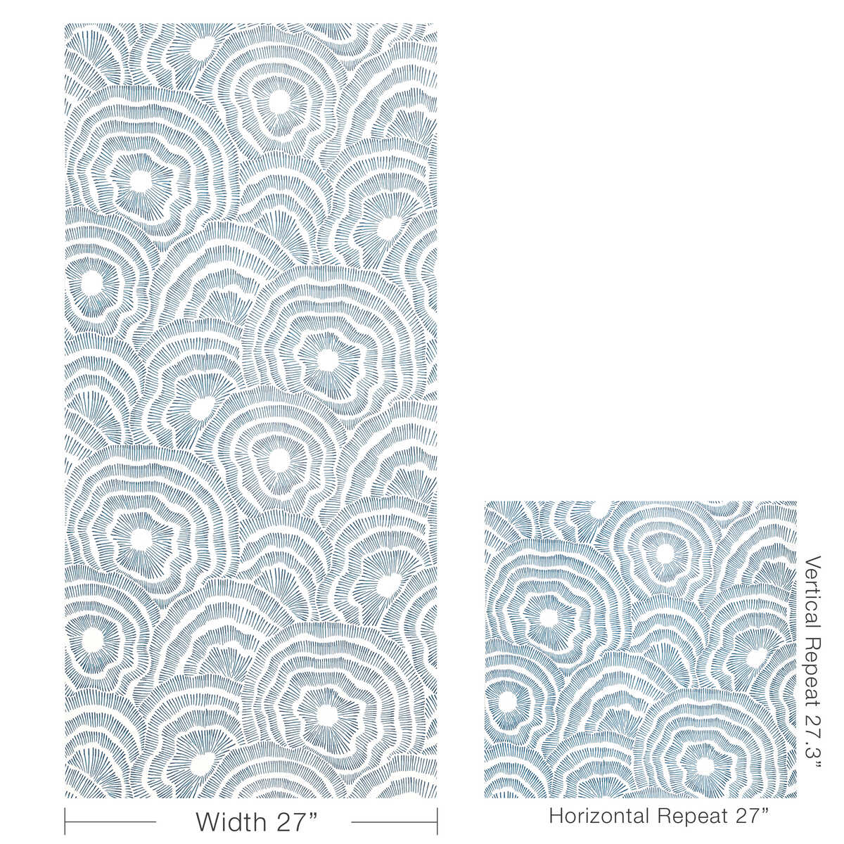 Panache Wp - Indigo - KRAVET COUTURE Wallpaper