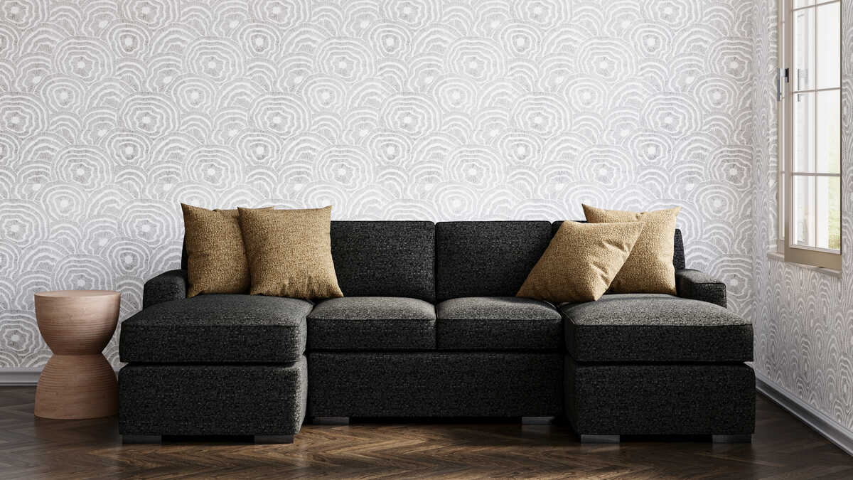 Panache Wp - Noir - KRAVET COUTURE Wallpaper