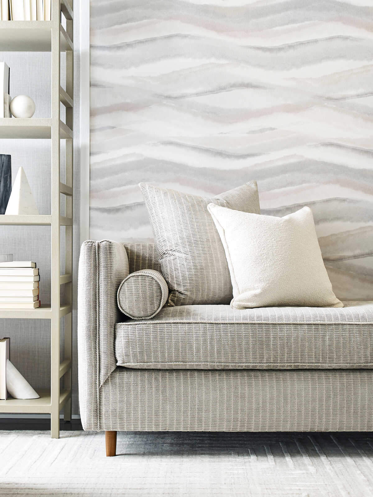 Striate Wp - Chambray - KRAVET COUTURE Wallpaper