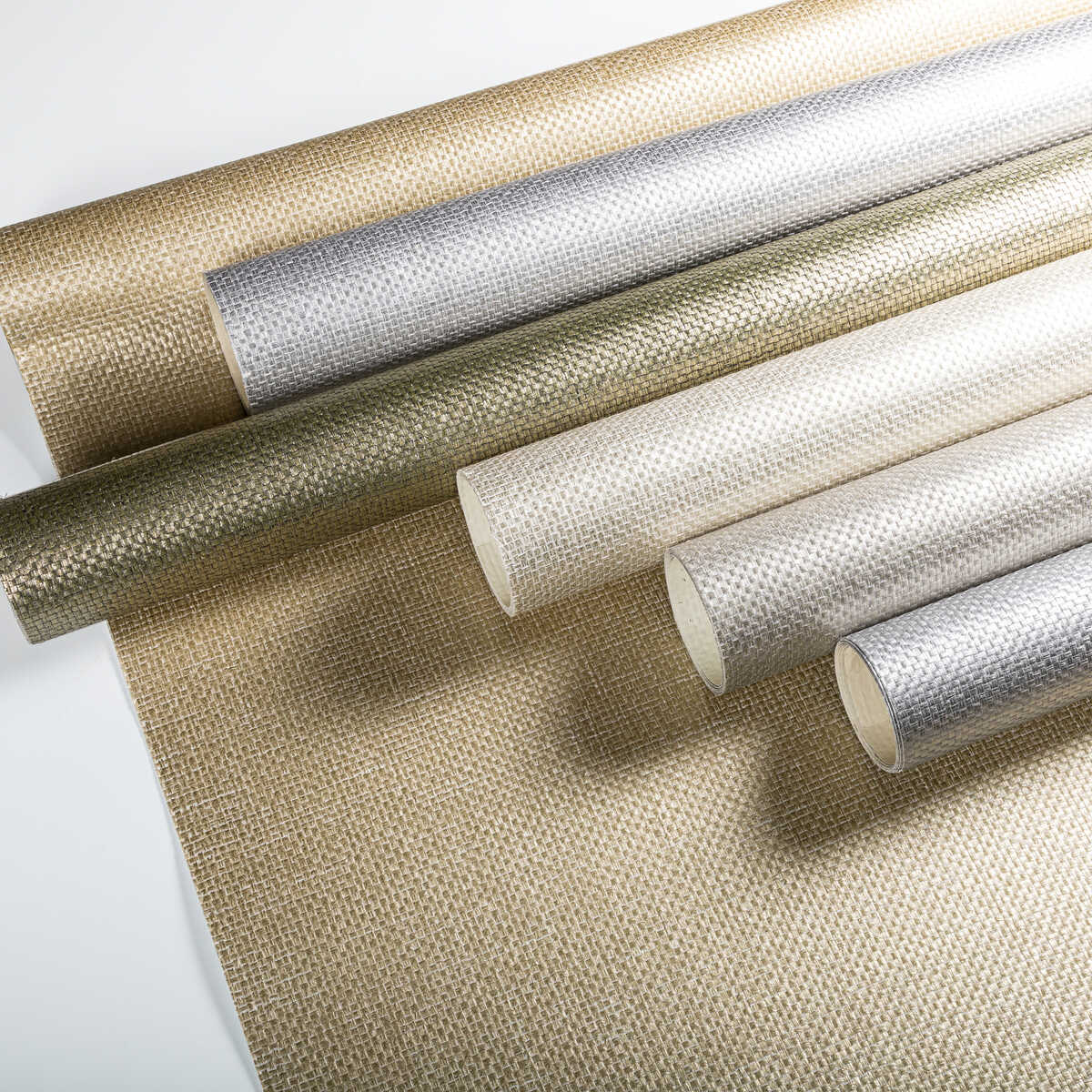 Metallic Weave - Silver - KRAVET COUTURE Papel pintado