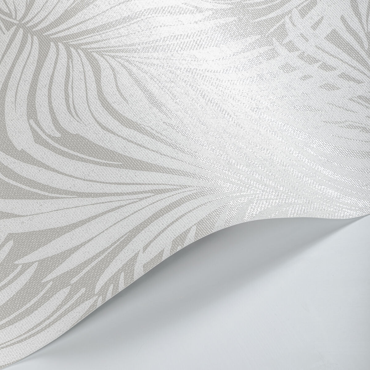 Leaf Paperweave - Silver - Kravet Couture Wallpaper