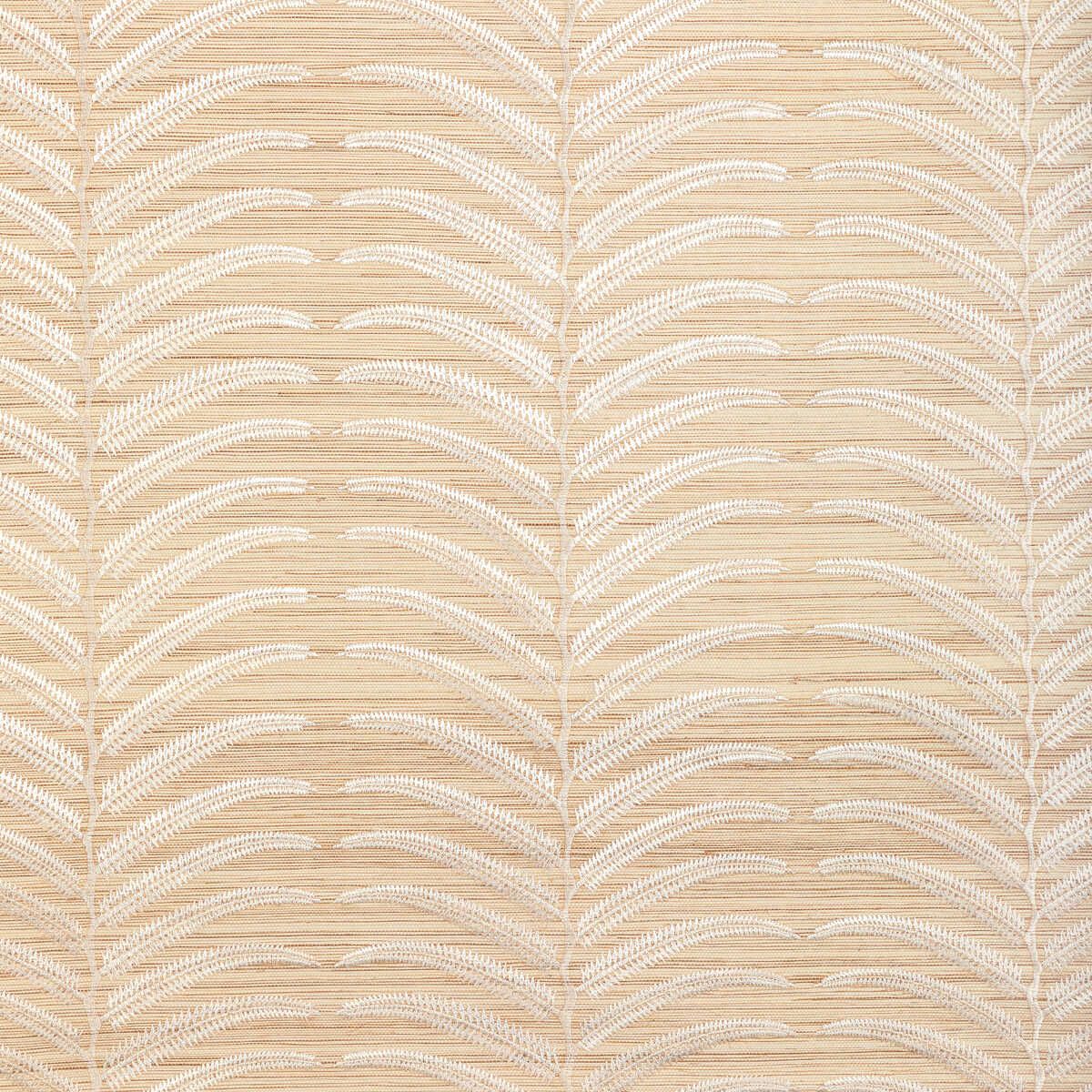 Plantae Emb Sisal - Ivory - KRAVET COUTURE Wallpaper
