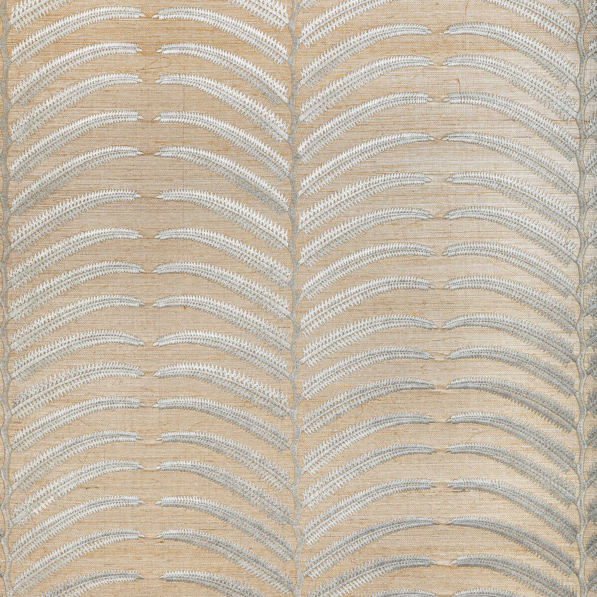 Plantae Emb Sisal - Grey - KRAVET COUTURE Wallpaper