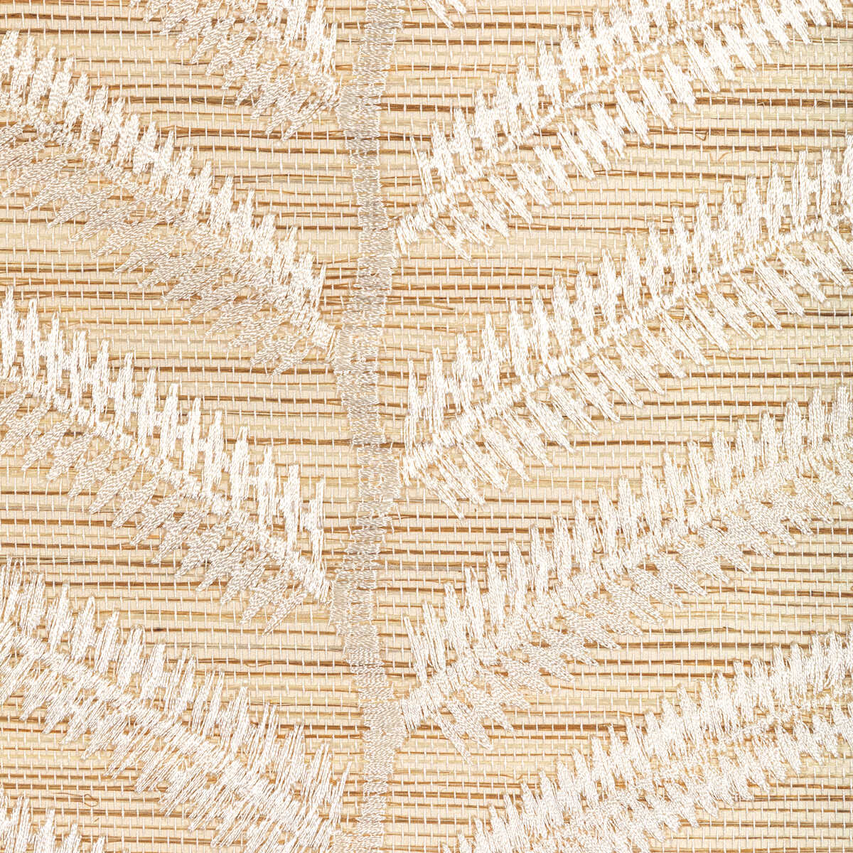 Plantae Emb Sisal - Ivory - KRAVET COUTURE Wallpaper