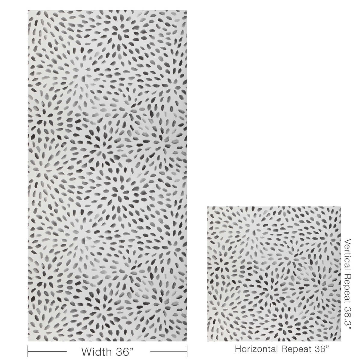 Petal Blossom Wp - Onyx - KRAVET COUTURE Wallpaper