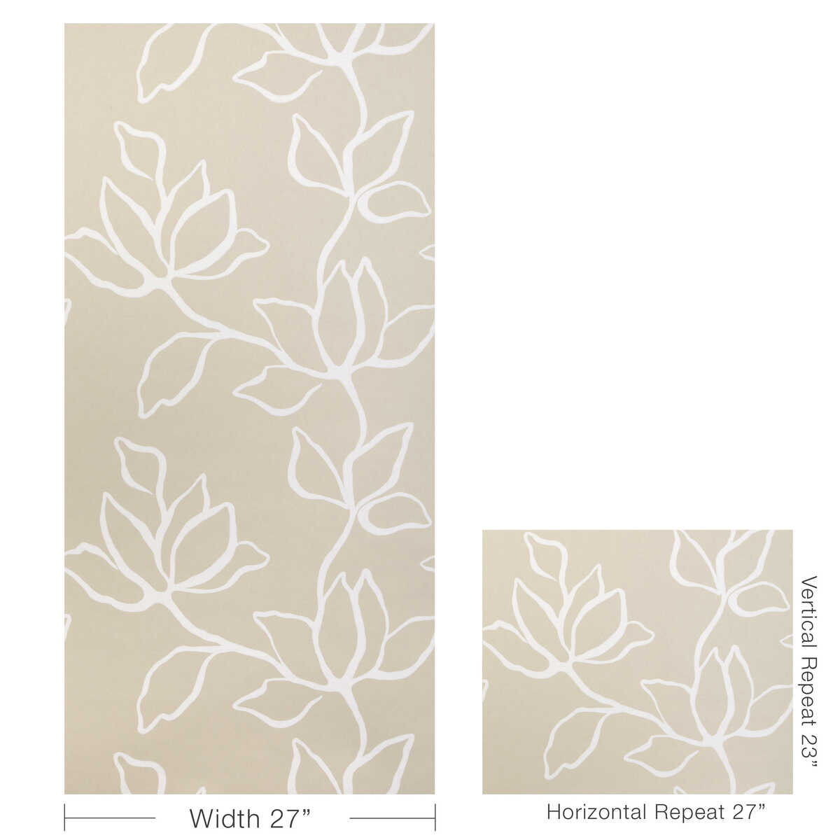Floral Sketch Wp - Linen - KRAVET COUTURE Wallpaper
