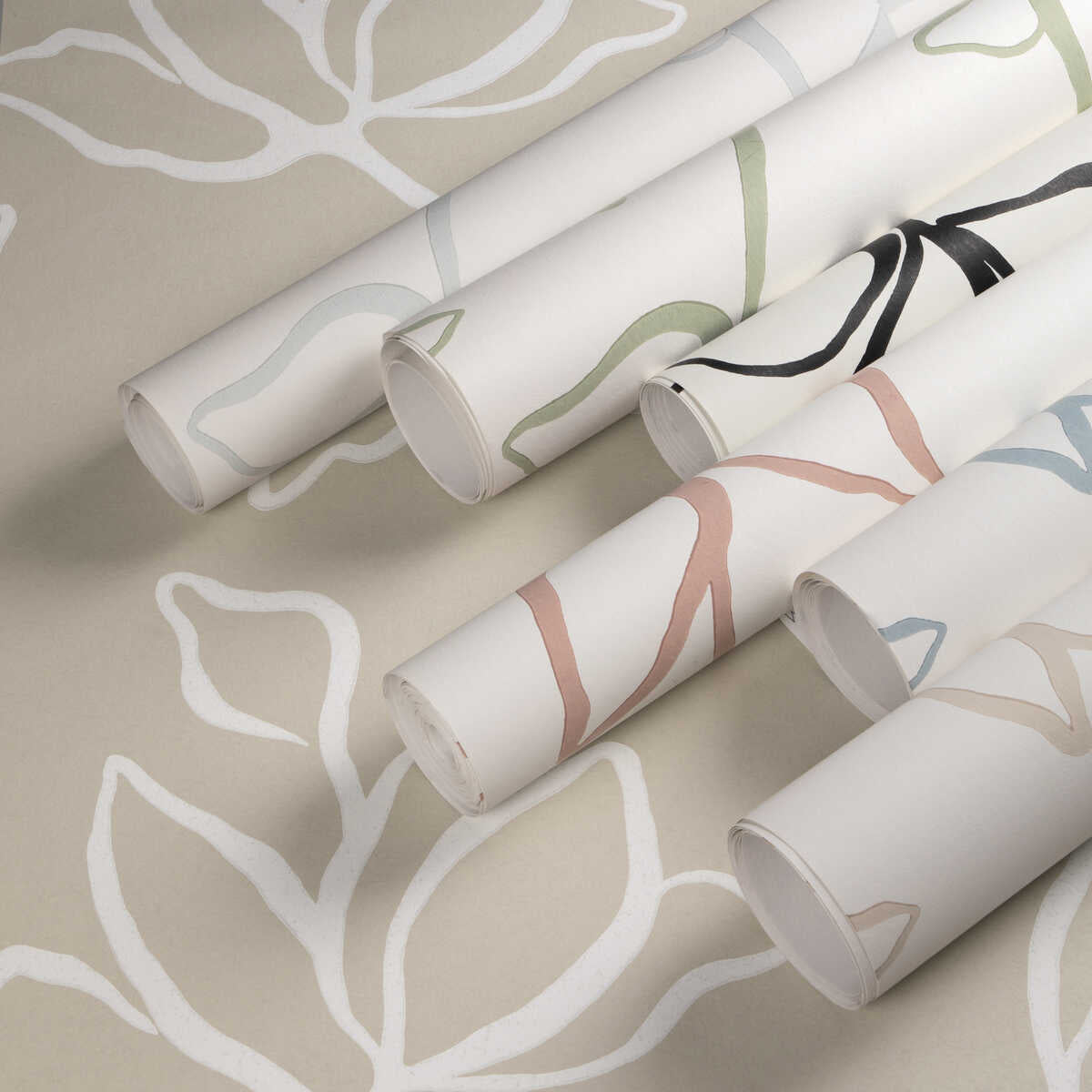 Floral Sketch Wp - Linen - KRAVET COUTURE Wallpaper