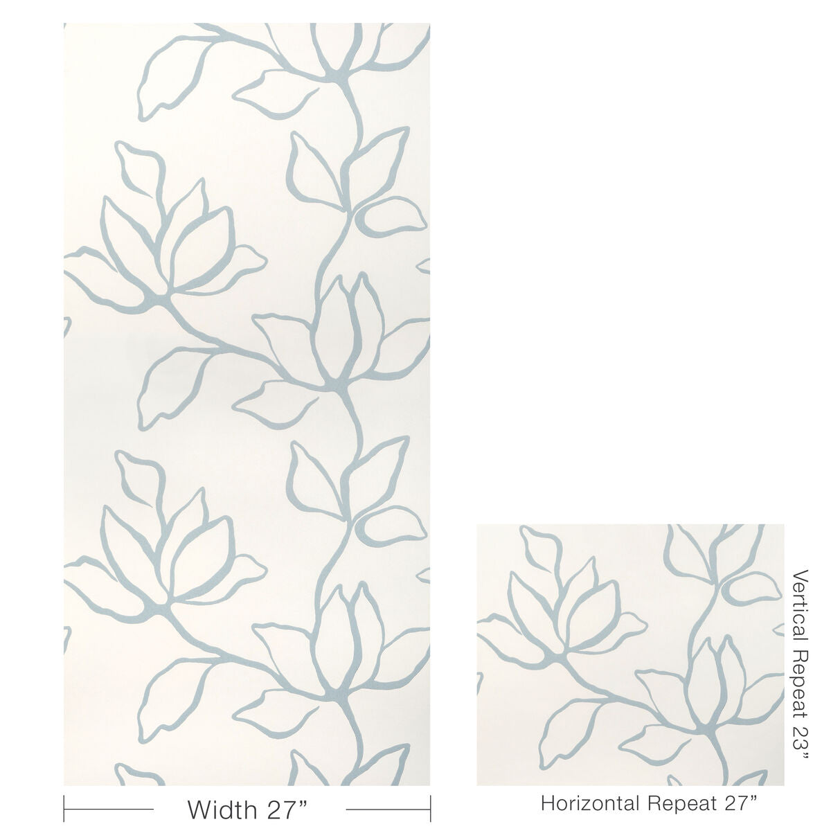 Floral Sketch Wp - Chambray - Kravet Couture Wallpaper