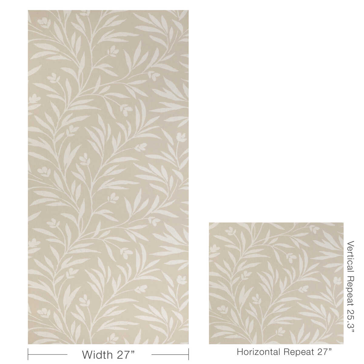 Wispy Vines Wp - Linen - KRAVET COUTURE Wallpaper