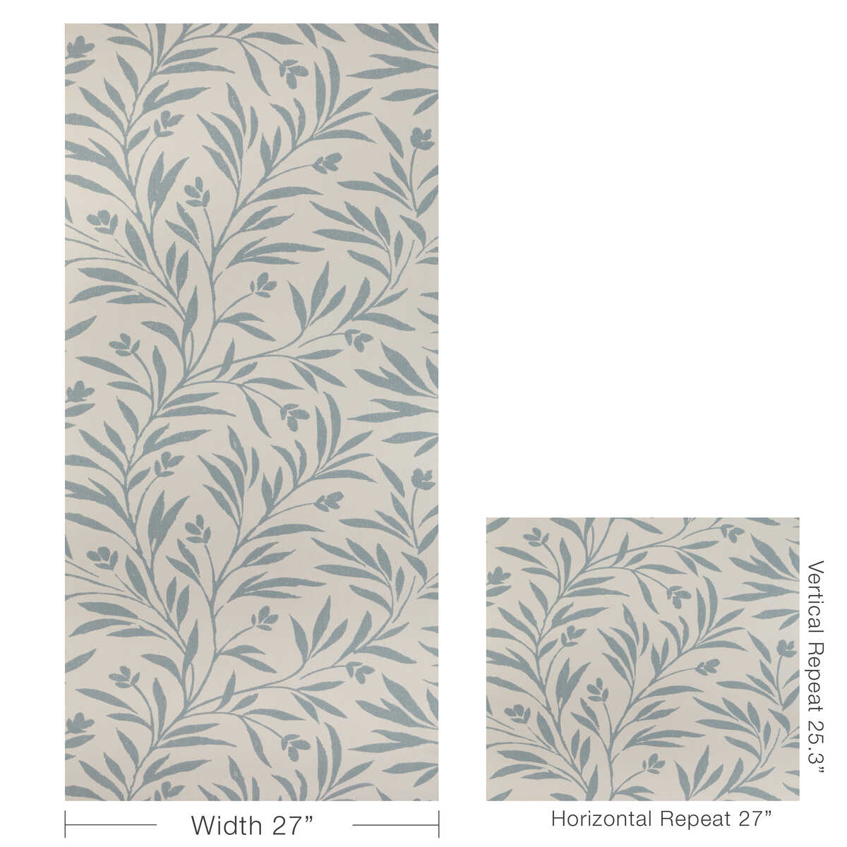 Wispy Vines Wp - Chambray - KRAVET COUTURE Wallpaper